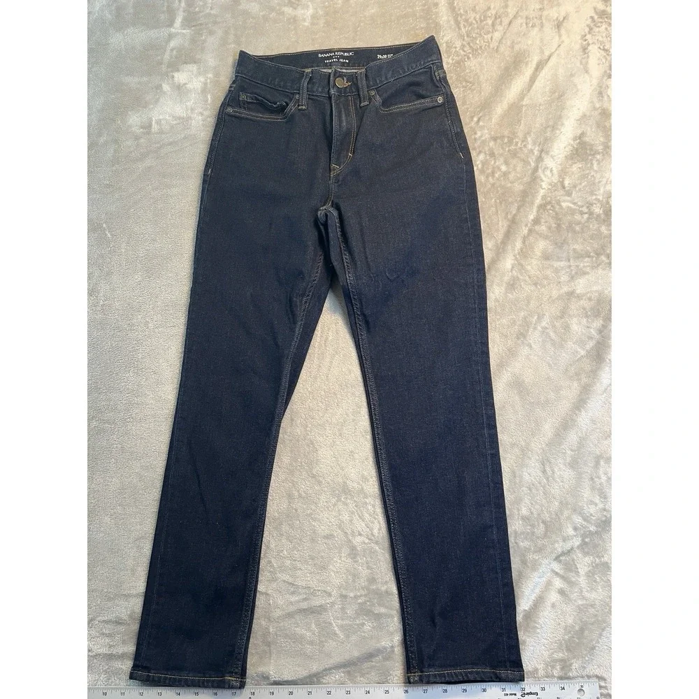 Banana Republic Mens Travel Jeans 29x30 Dark Wash Slim Fit Denim Pants